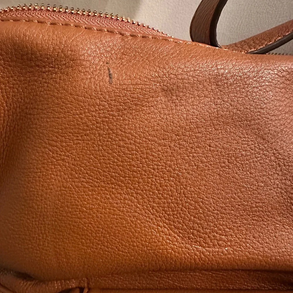 Michael Kors Brown Pebbled Leather Fulton Hobo Bag with Logo Flap Front Pocket